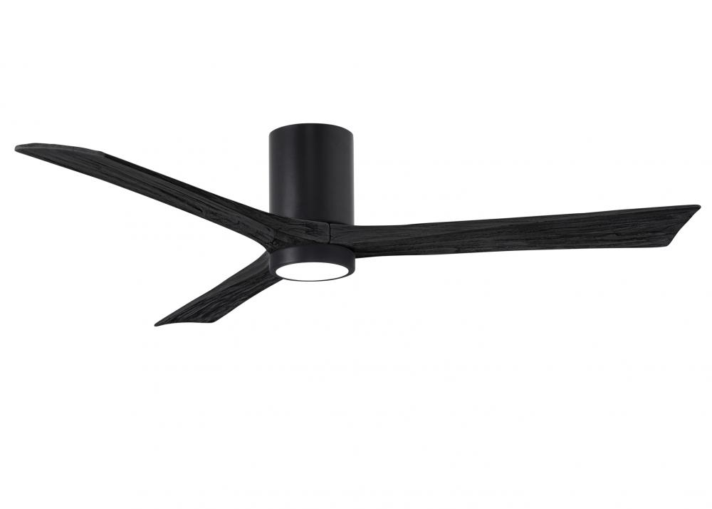 Irene-3HLK three-blade flush mount paddle fan in Matte Black finish with 60” solid matte black w