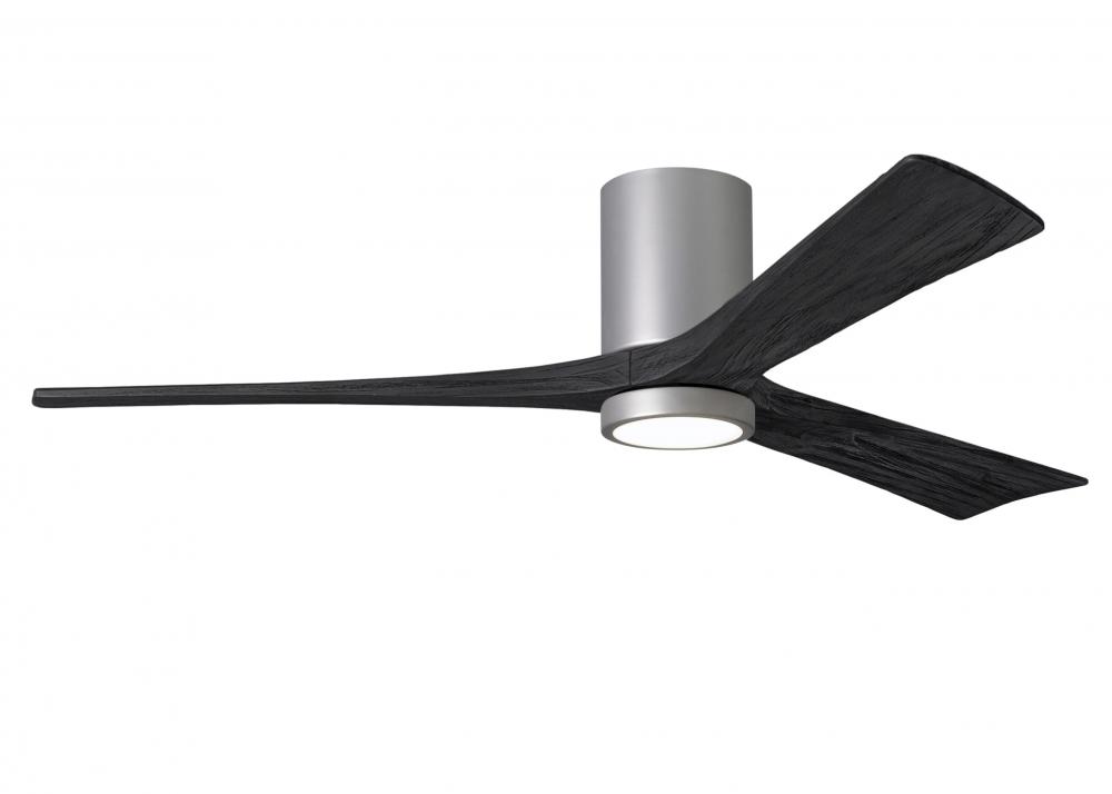 Irene-3HLK three-blade flush mount paddle fan in Brushed Nickel finish with 60” solid matte blac