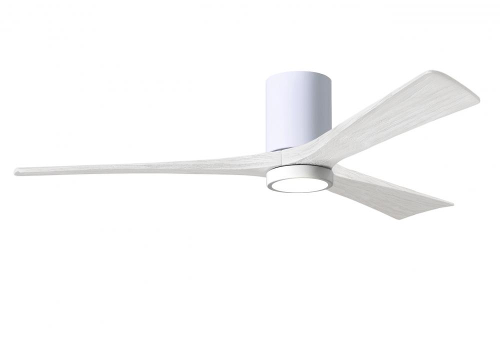 Irene-3HLK three-blade flush mount paddle fan in Gloss White finish with 60” solid matte white w