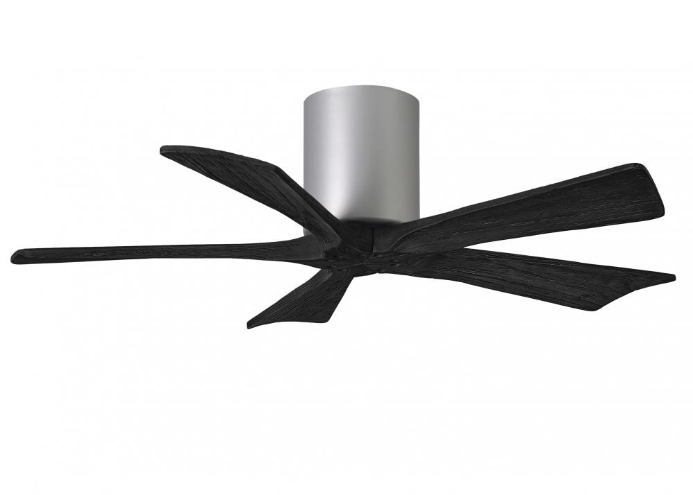Irene-5H five-blade flush mount paddle fan in Brushed Nickel finish with 42” solid matte black w