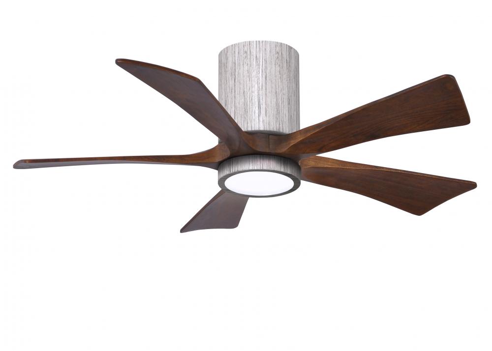 IR5HLK five-blade flush mount paddle fan in Barn Wood finish with 42” solid walnut tone blades a