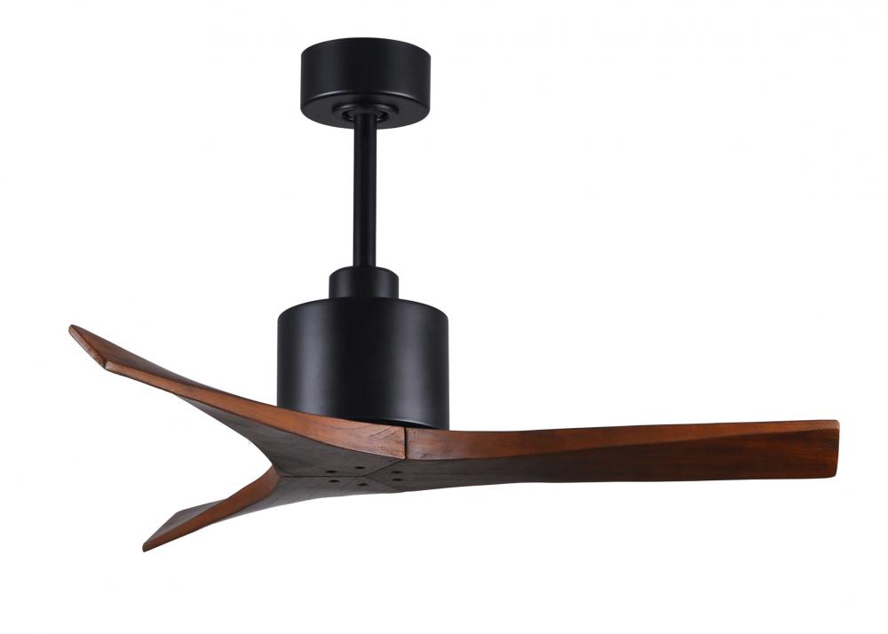 Mollywood 6-speed contemporary ceiling fan in Matte Black finish with 42” solid walnut tone blad
