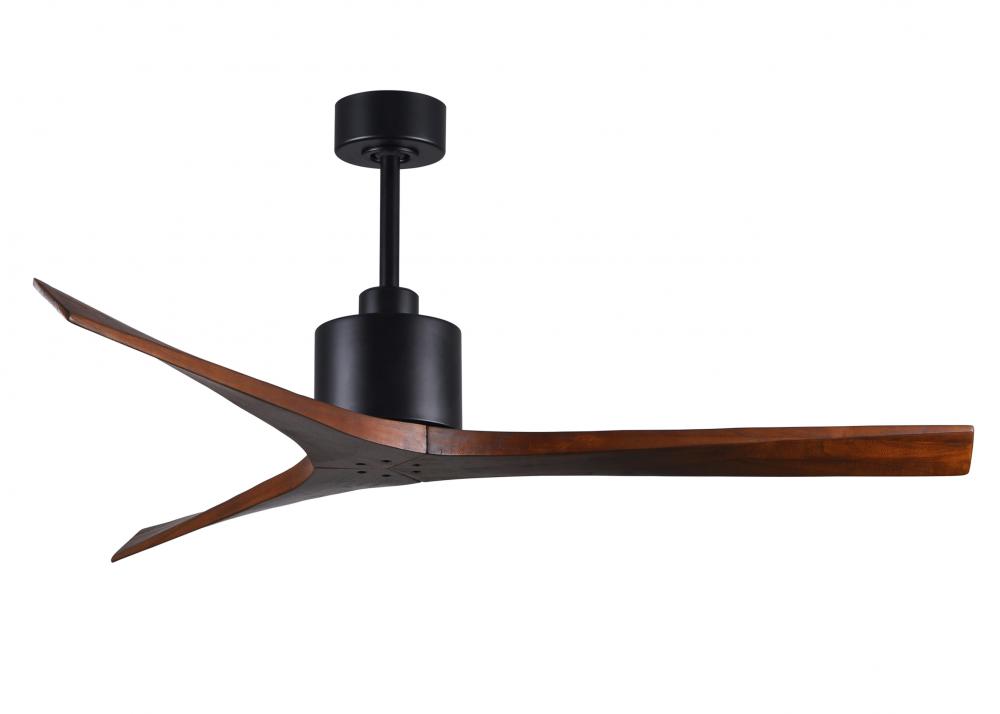 Mollywood 6-speed contemporary ceiling fan in Matte Black finish with 60” solid walnut tone blad