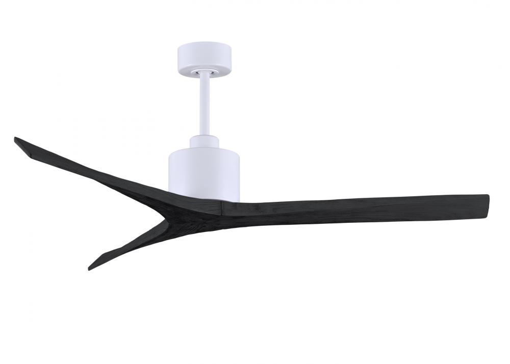 Mollywood 6-speed contemporary ceiling fan in Matte White finish with 60” solid matte black wood