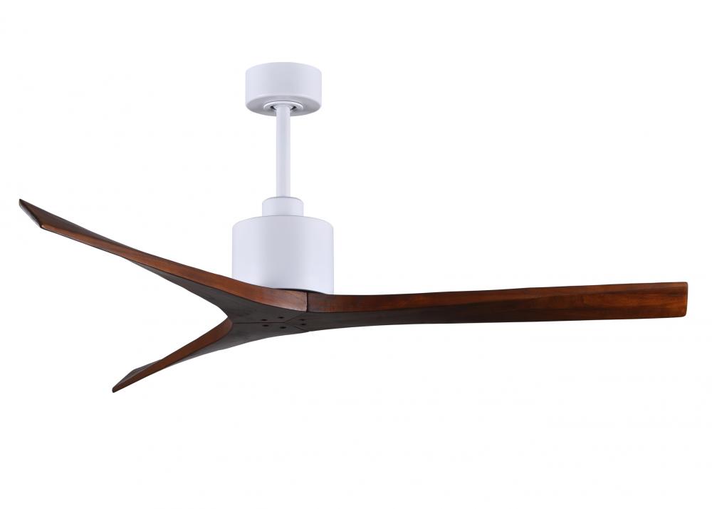Mollywood 6-speed contemporary ceiling fan in Matte White finish with 60” solid walnut tone blad