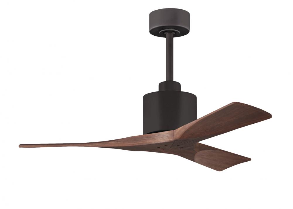 Nan 6-speed ceiling fan in Textured Bronze finish with 42” solid walnut tone wood blades