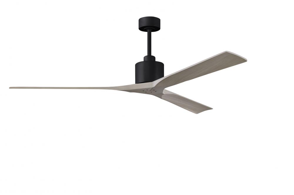 Nan XL 6-speed ceiling fan in Matte Black finish with 72” solid gray ash tone wood blades