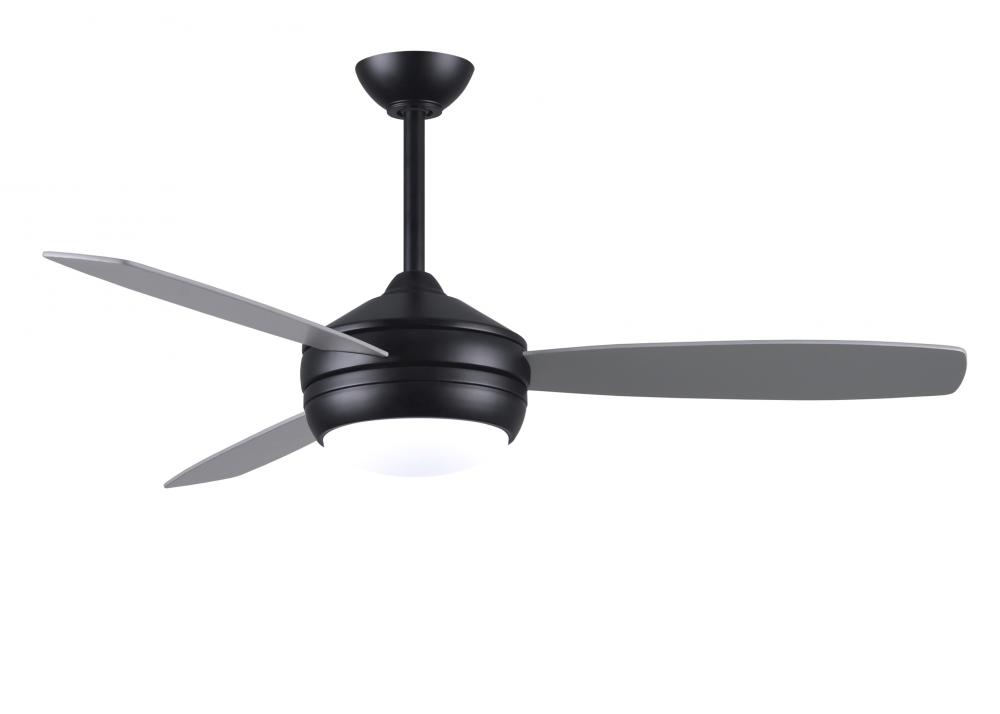 T-24 52" Ceiling Fan in Matte Black and reversible Matte White/Brushed Nickel Blades