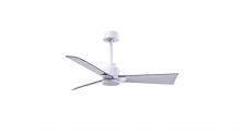 Matthews Fan Company AK-MWH-BN-42 - Alessandra 3-blade transitional ceiling fan in matte white finish with brushed nickel blades. Opti