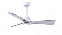 Matthews Fan Company AKLK-MWH-BN-42 - Alessandra 3-blade transitional ceiling fan in matte white finish with brushed nickel blades. Opti