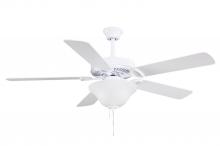 Matthews Fan Company AM-TW-WH-52-LK - America 3-speed ceiling fan in gloss white finish with 52" white blades and light kit (2 x GU2