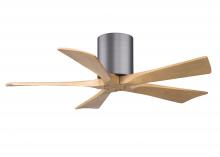 Matthews Fan Company IR5H-BP-LM-42 - Irene-5H three-blade flush mount paddle fan in Brushed Pewter finish with 42” Light Maple tone b