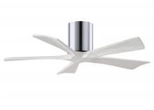 Matthews Fan Company IR5H-CR-MWH-42 - Irene-5H five-blade flush mount paddle fan in Polished Chrome finish with 42” solid matte white