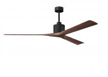 Matthews Fan Company NKXL-BK-WA-72 - Nan XL 6-speed ceiling fan in Matte Black finish with 72” solid walnut tone wood blades