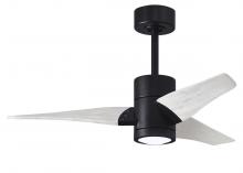 Matthews Fan Company SJ-BK-MWH-42 - Super Janet three-blade ceiling fan in Matte Black finish with 42” solid matte white wood blades