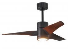 Matthews Fan Company SJ-BK-WN-42 - Super Janet three-blade ceiling fan in Matte Black finish with 42” solid walnut tone blades and