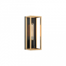 Matteo Lighting S15141BKAG - Shadowbox Black + Aged Gold Brass Wall Sconce