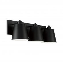 Capital Lighting 151331MB - 3-Light Modern Metal Vanity in Matte Black with White Interior