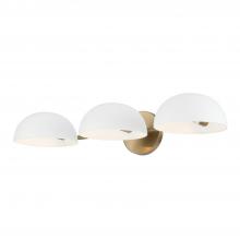 Capital Lighting 151431AW - 3-Light Vanity in Aged Brass and White