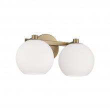 Capital Lighting 152121AD-548 - 2-Light Circular Globe Vanity in Aged Brass with Soft White Glass