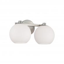 Capital Lighting 152121BN-548 - 2-Light Circular Globe Vanity in Brushed Nickel with Soft White Glass
