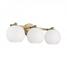 Capital Lighting 152131AD-548 - 3-Light Circular Globe Vanity in Aged Brass with Soft White Glass