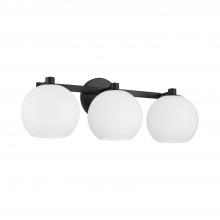 Capital Lighting 152131MB-548 - 3-Light Circular Globe Vanity in Matte Black with Soft White Glass