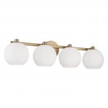 Capital Lighting 152141AD-548 - 4-Light Circular Globe Vanity in Aged Brass with Soft White Glass