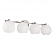 Capital Lighting 152141BN-548 - 4-Light Circular Globe Vanity in Brushed Nickel with Soft White Glass
