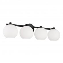 Capital Lighting 152141MB-548 - 4-Light Circular Globe Vanity in Matte Black with Soft White Glass