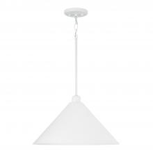 Capital Lighting 351311WE - 1-Light Metal Cone Pendant in White