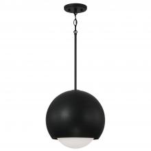 Capital Lighting 351611BI - 1-Light Circular Globe Pendant in Black Iron with Soft White Glass