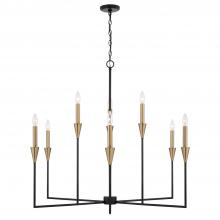 Capital Lighting 451991AB - 8-Light Chandelier in Black and Aged Brass with Interchangeable White or Aged Brass Candle Sleeves