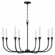 Capital Lighting 452381BI - 8-Light Chandelier in Black Iron with Interchangeable White or Black Iron Candle Sleeves