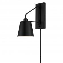 Capital Lighting 651311MB - 1-Light Modern Metal Sconce in Matte Black with White Interior