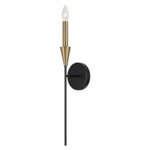 Capital Lighting 651911AB - 1-Light Sconce in Black and Aged Brass with Interchangeable White or Aged Brass Candle Sleeve