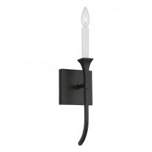 Capital Lighting 652311BI - 1-Light Sconce in Black Iron with Interchangeable White or Black Iron Candle Sleeve