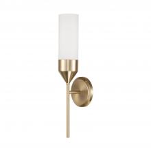 Capital Lighting 652411MA - 1-Light Cylindrical Sconce in Matte Brass with Soft White Glass