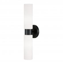 Capital Lighting 652621MB - 2-Light Dual Linear Sconce Bath Bar in Matte Black with Soft White Glass