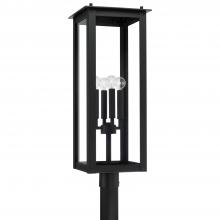 Capital Lighting 934643BK - 4-Light Post Lantern in Black with Clear Glass