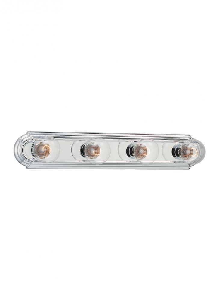 De-Lovely traditional 4-light indoor dimmable bath vanity wall sconce in chrome silver finish