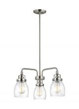 Generation Lighting Seagull 3114503-962 - Belton transitional 3-light indoor dimmable ceiling chandelier pendant light in brushed nickel silve