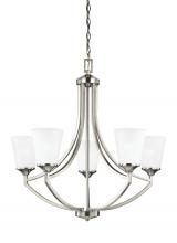 Generation Lighting Seagull 3124505-962 - Hanford traditional 5-light indoor dimmable ceiling chandelier pendant light in brushed nickel silve