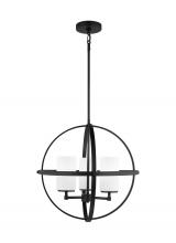 Generation Lighting Seagull 3124603-112 - Alturas indoor dimmable 3-light single tier chandelier in midnight black finish with spherical steel