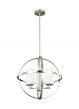 Generation Lighting Seagull 3124603-962 - Alturas contemporary 3-light indoor dimmable ceiling chandelier pendant light in brushed nickel silv