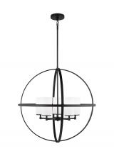 Generation Lighting Seagull 3124605-112 - Alturas indoor dimmable 5-light single tier chandelier in midnight black finish with spherical steel
