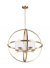 Generation Lighting Seagull 3124605-848 - Alturas contemporary 5-light indoor dimmable ceiling chandelier pendant light in satin brass gold fi