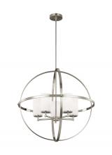 Generation Lighting Seagull 3124605-962 - Alturas contemporary 5-light indoor dimmable ceiling chandelier pendant light in brushed nickel silv