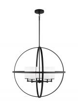 Generation Lighting Seagull 3124605EN3-112 - Alturas indoor dimmable LED 5-light single tier chandelier in midnight black finish with spherical s