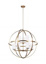 Generation Lighting Seagull 3124609-848 - Alturas contemporary 9-light indoor dimmable ceiling chandelier pendant light in satin brass gold fi